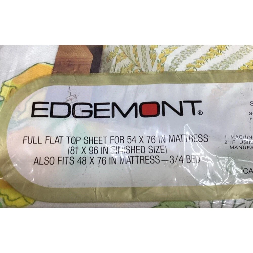Cannon Mills Edgemont Garland Floral Full Fitted & Flat Sheet No-Iron Muslin USA